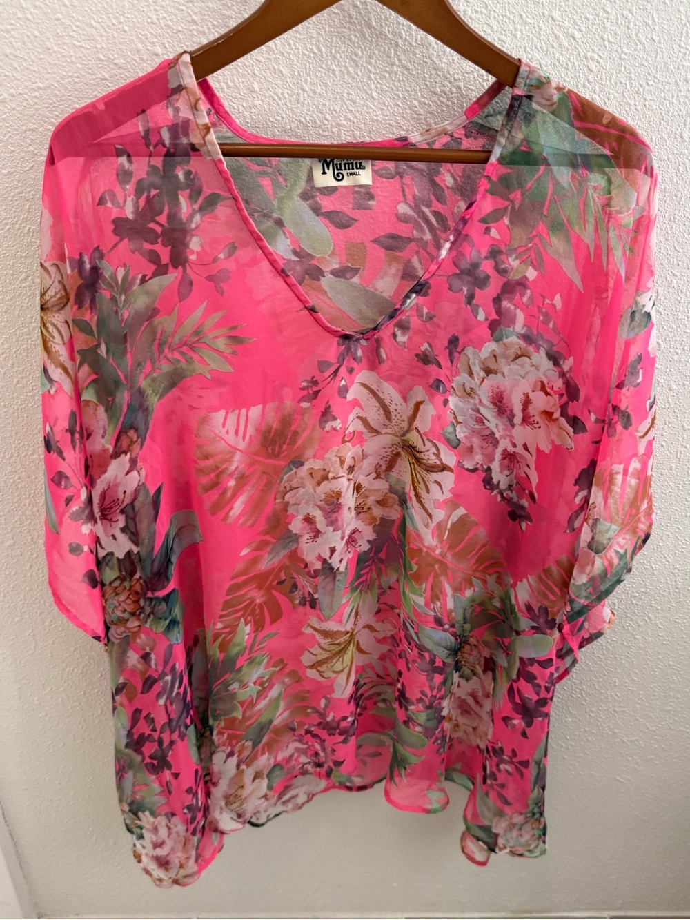 Show Me Your Mumu Sheer Tropical Floral Tunic Top – Small
